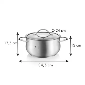 CASSEROLE WITH COVER Ø 24 CM -  5 LT