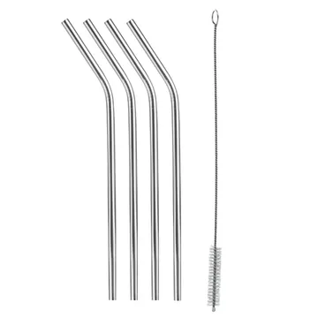 STAINLESS STEEL STRAWS WITH CLEANING BRUSH