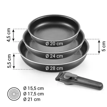 FRYING PANS WITH REMOVABLE HANDLE