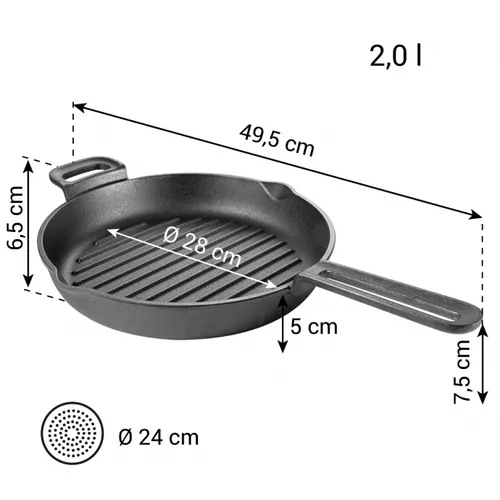 CAST-IRON DEEP GRILLING PAN