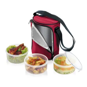 FOOD CONTAINER WITH 3 CONTAINERS