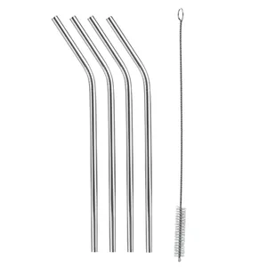 STAINLESS STEEL STRAWS WITH CLEANING BRUSH